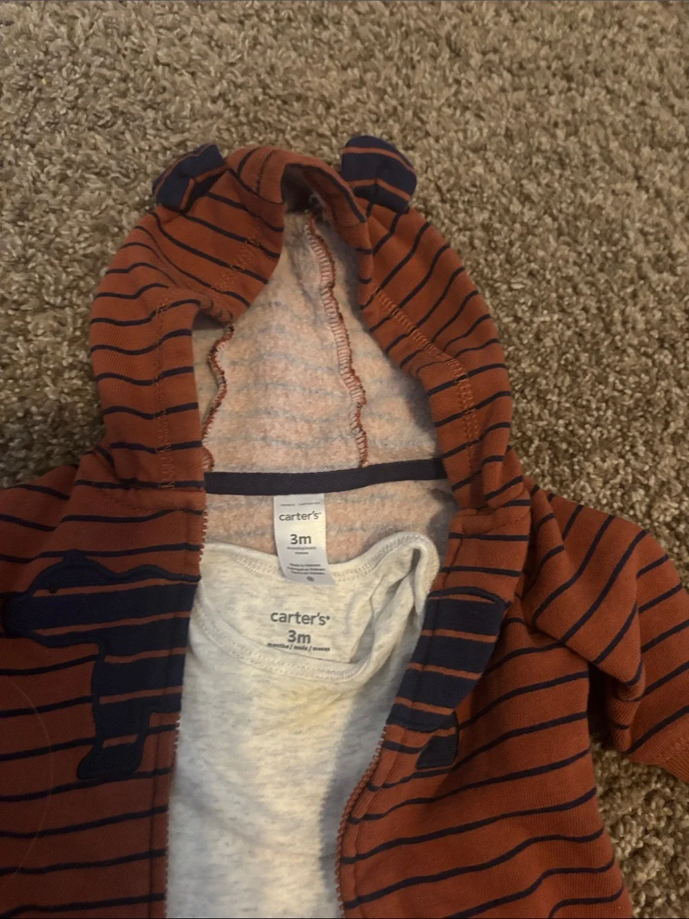 Baby Boys Hoodie & Pant Set - Rust, Navy, Gray, Blue - Picture 3 of 8